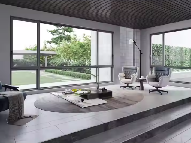 House Black Frame PVC Glass Aluminum Profile Sliding Doors and Windows With Others Windows