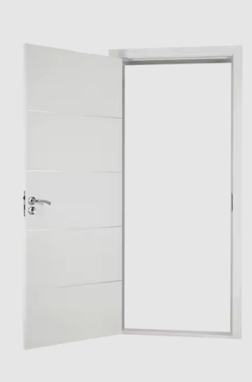 White Modern Grooved Interior Wood Door